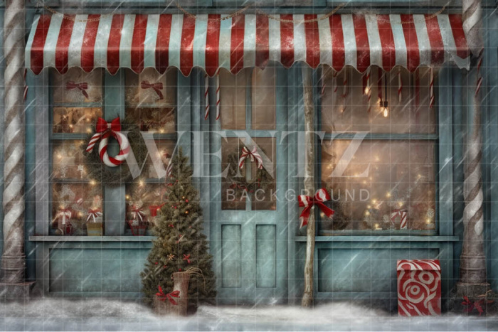 Fabric Photography Background Christmas Store / Backdrop 4198