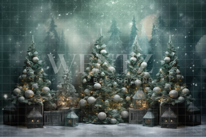 Fabric Photography Background Christmas Trees / Backdrop 4200