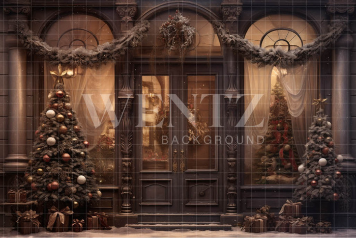 Fabric Photography Background Christmas Store / Backdrop 4210