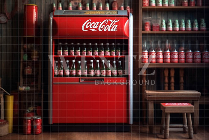 Fabric Photography Background Soda Machine / Backdrop 4252