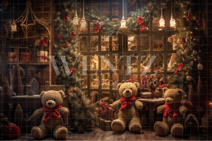 Fabric Photography Background Christmas Toy Store / Backdrop 4304