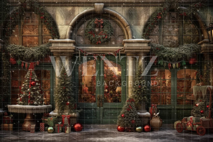 Fabric Photography Background Christmas Store / Backdrop 4325