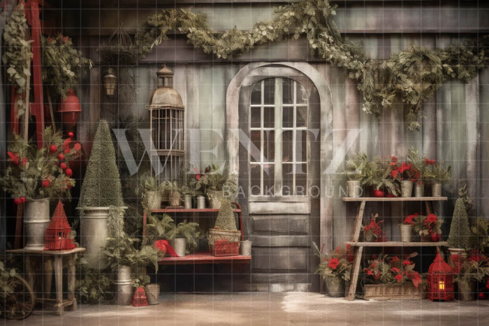 Fabric Photography Background Rustic Christmas Set / Backdrop 4336