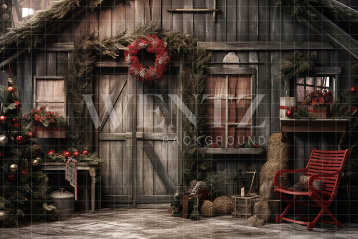 Fabric Photography Background Rustic Christmas Set / Backdrop 4337