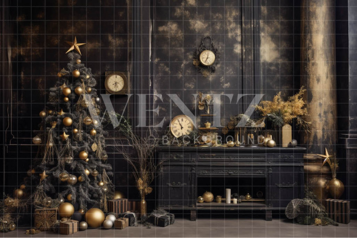 Fabric Photography Background Vintage Christmas Set / Backdrop 4347