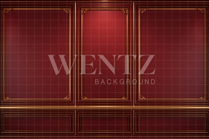 Fabric Photography Background Red Boiserie / Backdrop 4505