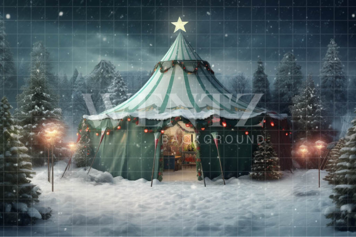 Fabric Photography Background Christmas Green Tent / Backdrop 4516