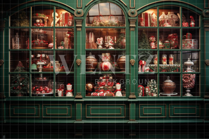 Fabric Photography Background Christmas Candy Cabinet / Backdrop 4536