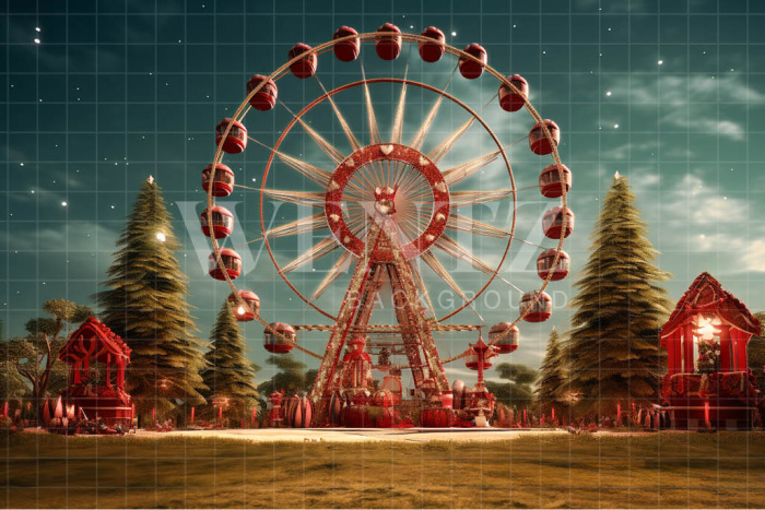 Fabric Photography Background Christmas Carnival / Backdrop 4539