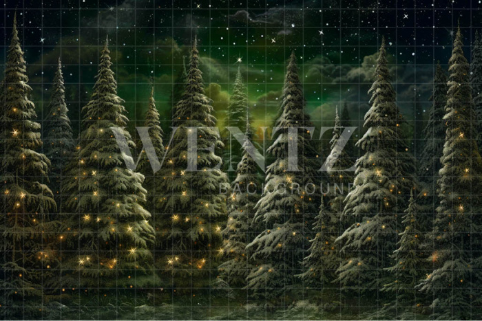 Fabric Photography Background Pine Tree Forest / Backdrop 4561