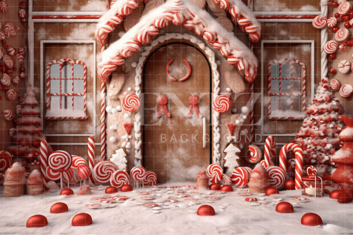 Fabric Photography Background Candy House Front / Backdrop 4585