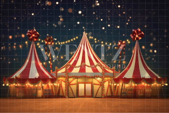 Fabric Photography Background Christmas Circus / Backdrop 4586