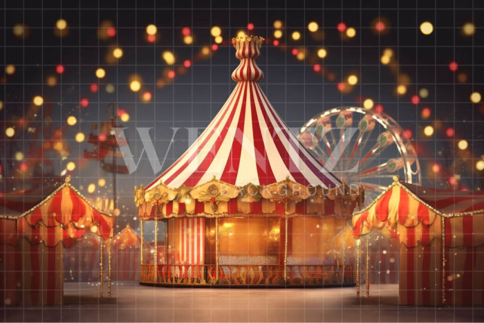 Fabric Photography Background Christmas Circus / Backdrop 4605