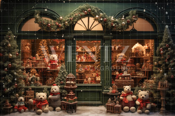 Fabric Photography Background Christmas Toy Store / Backdrop 4625