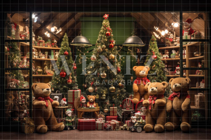 Fabric Photography Background Christmas Toy Store / Backdrop 4626