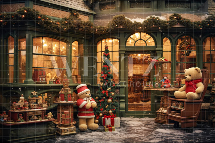 Fabric Photography Background Christmas Toy Store / Backdrop 4652