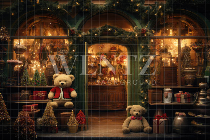 Fabric Photography Background Christmas Toy Store / Backdrop 4662