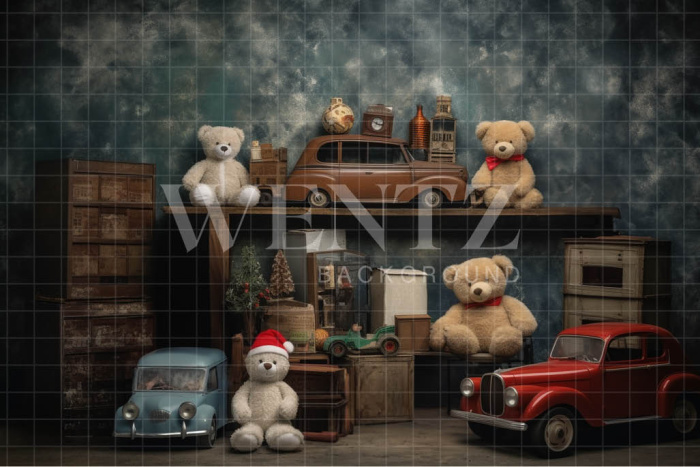 Fabric Photography Background Christmas Toys / Backdrop 4722