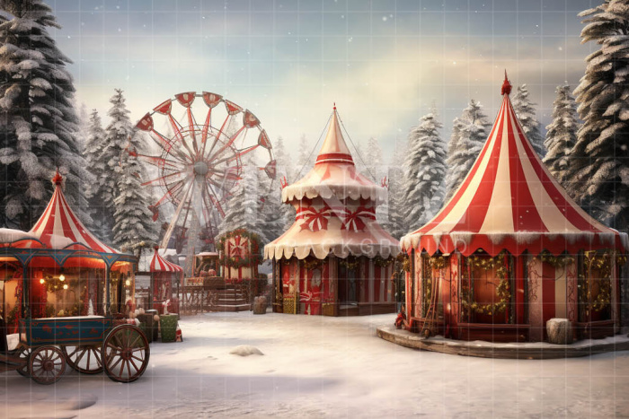 Fabric Photography Background Christmas Park / Backdrop 4742