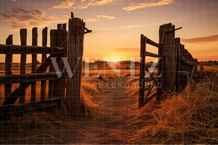 Fabric Photography Background Farm Gate / Backdrop 4769