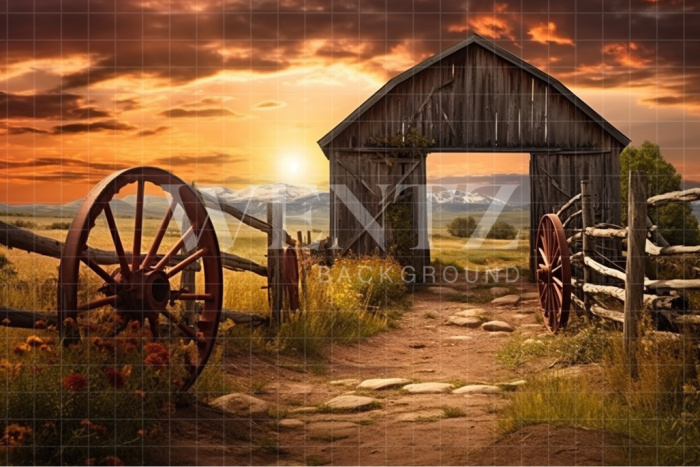 Fabric Photography Background Road to Farm / Backdrop 4770