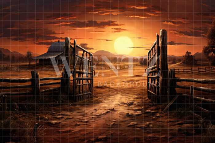 Fabric Photography Background Farm Gate / Backdrop 4781