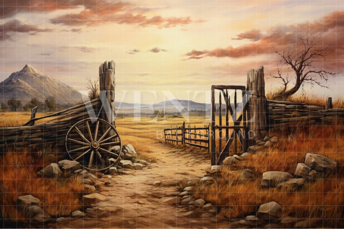 Fabric Photography Background Road to Farm / Backdrop 4782