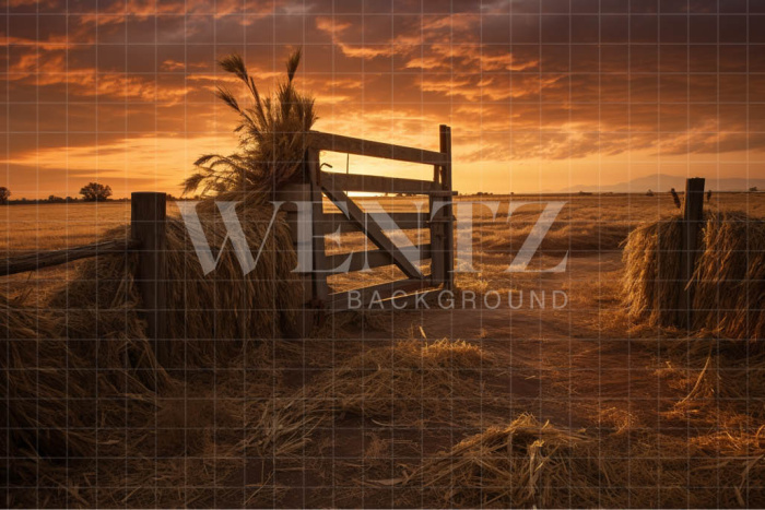 Fabric Photography Background Farm Gate / Backdrop 4785