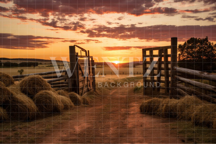 Fabric Photography Background Farm Gate / Backdrop 4786