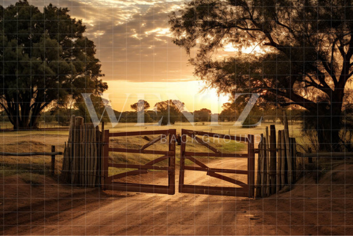 Fabric Photography Background Farm Gate / Backdrop 4787