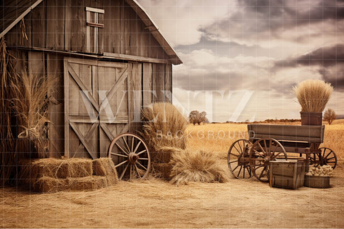 Fabric Photography Background Barn / Backdrop 4788