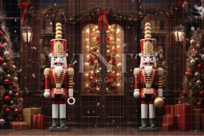 Fabric Photography Background Christmas Nutcracker / Backdrop 4802