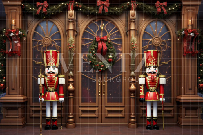 Fabric Photography Background Christmas Nutcracker / Backdrop 4803