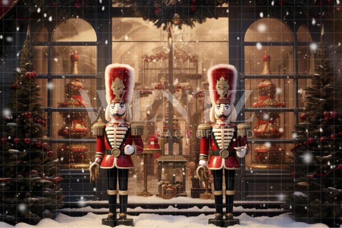 Fabric Photography Background Christmas Nutcracker / Backdrop 4810