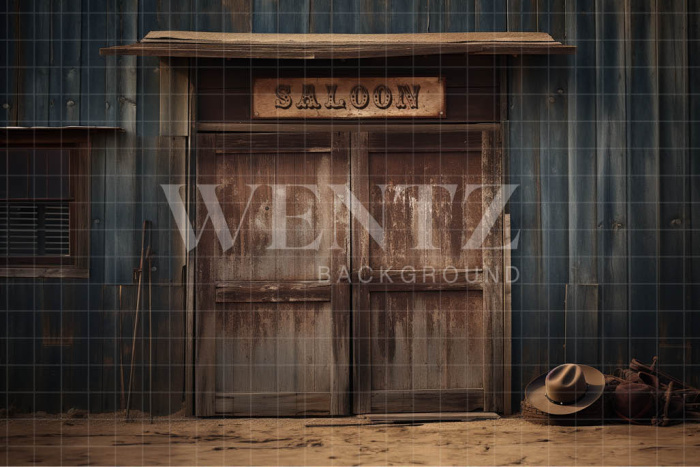 Fabric Photography Background Old West Bar / Backdrop 4872