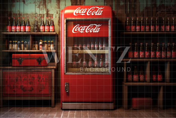 Photographic Background in Fabric Soda Shop / Background 4951