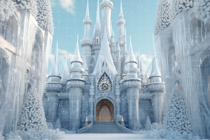 Photographic Background Fabric Ice Castle / 4953