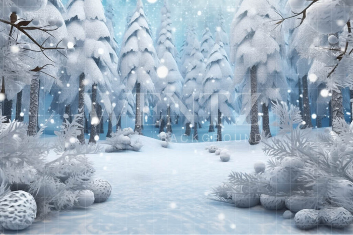 Fabric Photography Background Winter Forest / Backdrop 4955