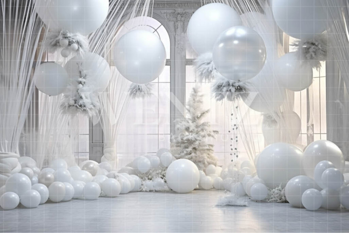 Photographic Background in Fabric New Year Set with Balloons / Backdrop 4990