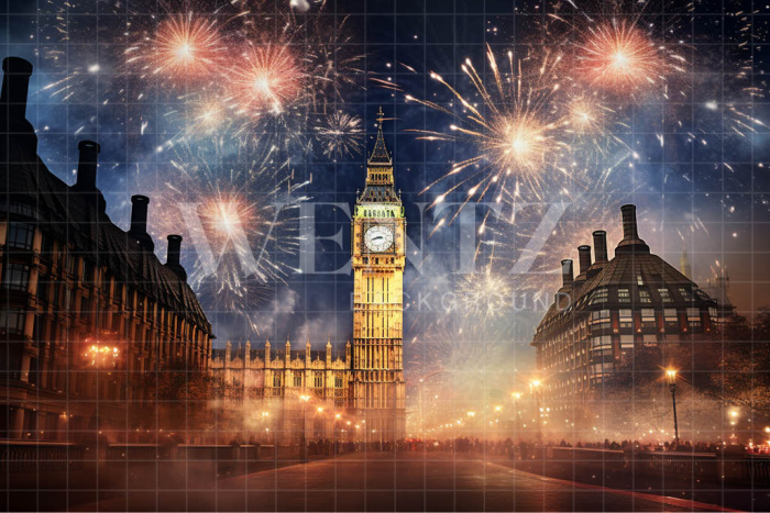 Photographic Background in Fabric Happy New Year / Backdrop 5000