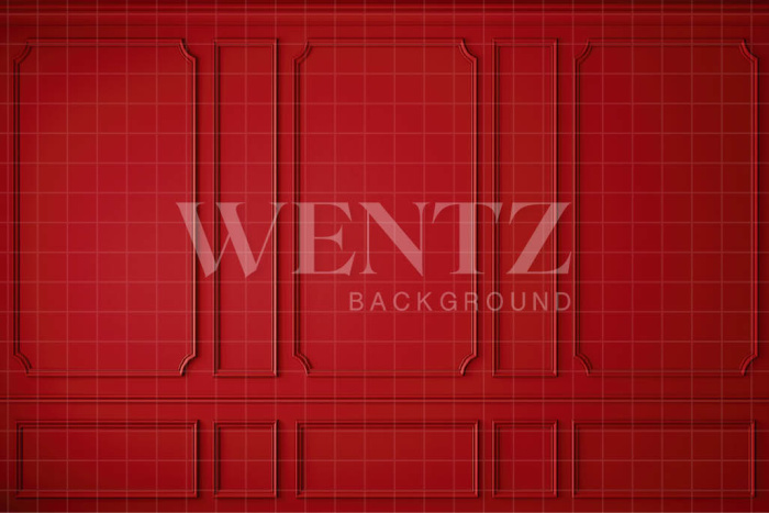 Photographic Background in Fabric Red Boiserie / Backdrop 5003