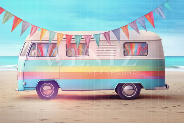 Photographic Background in Fabric Kombi in the Beach / Backdrop 5004