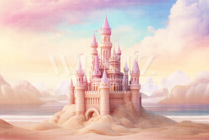 Photographic Background in Fabric Sand Castle / Backdrop 5010