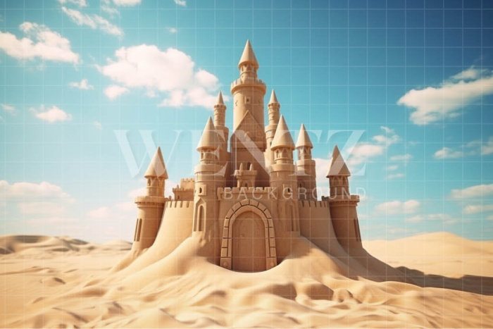 Photographic Background in Fabric Sand Castle / Backdrop 5011