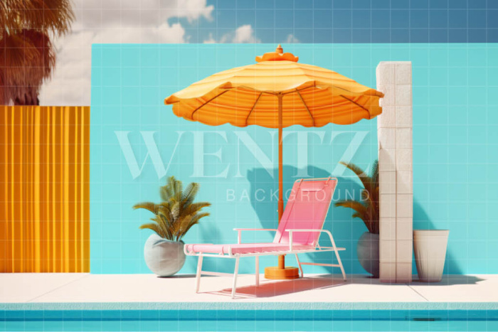 Photographic Background in Fabric Poolside / Backdrop 5012