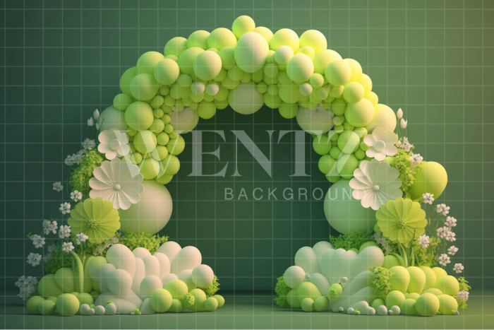 Photographic Background in Fabric Cake Smash Lime Green / Backdrop 5022