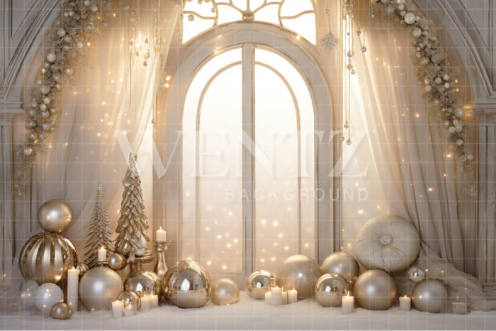 Photographic Background in Fabric White and Gold Door / Backdrop 5029