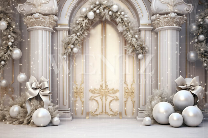 Photographic Background in Fabric White and Gold Door / Backdrop 5030