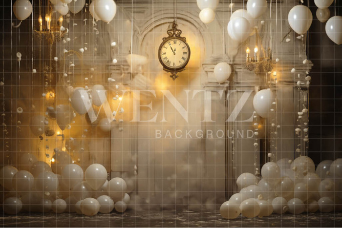 Photographic Background in Fabric Gold Clock / Backdrop 5039