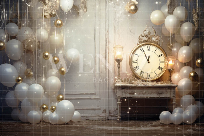 Photographic Background in Fabric Gold Clock / Backdrop 5041